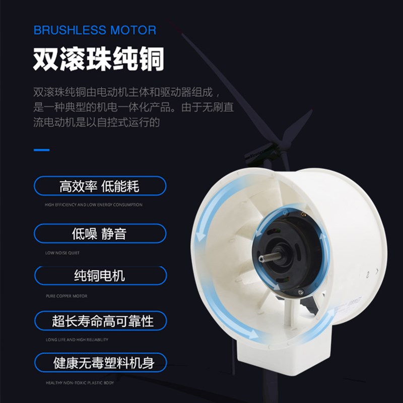 户外防水强力6寸排风扇160pvc110排气扇4寸管道式抽风机8寸20厨房
