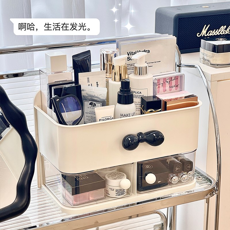 壁挂收纳盒免打孔墙上置物架化妆品护肤品收纳架梳妆台桌面化妆盒