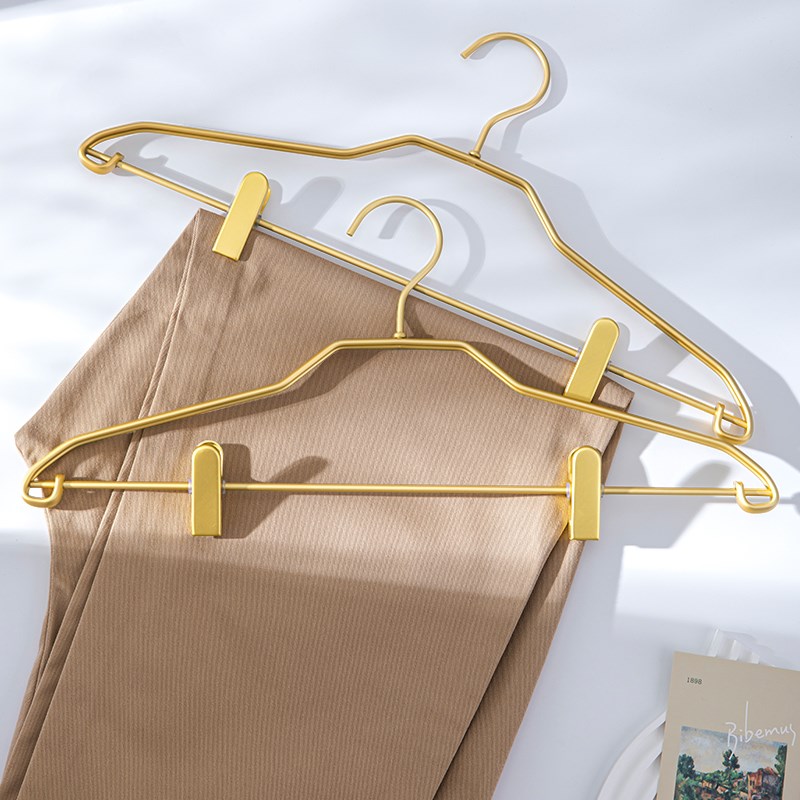 铝合金衣架轻奢高级多功能组合金属衣裤架防滑防肩角夹子晾衣