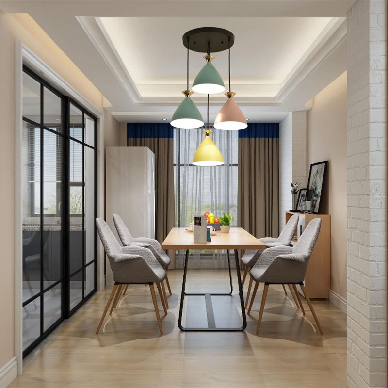 饭厅吊灯新款简约创意大气卧室家用书房餐桌房间温馨多头LED吊灯
