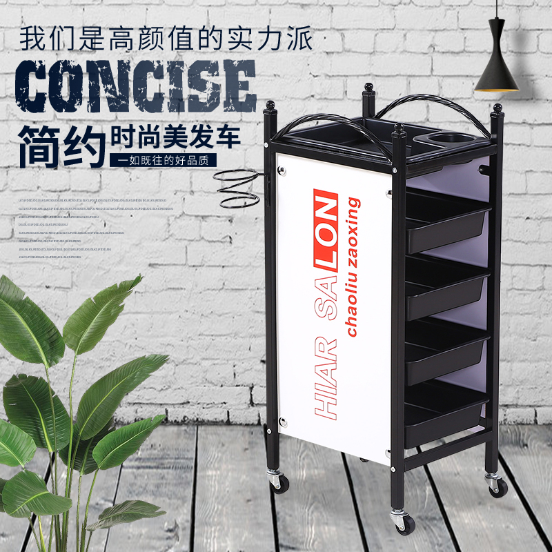 复古美发车发廊手推车杠车特价美容小推车理发店烫染工具车