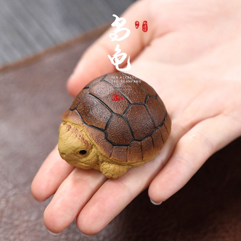 宜兴紫砂乌龟茶宠摆件精品可养手工茶道茶玩茶虫茶几茶台装饰摆设