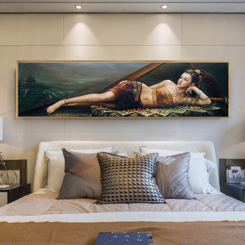 简约现代抽象人物画卧室床头挂画酒店房间睡美人艺术画美女人体画