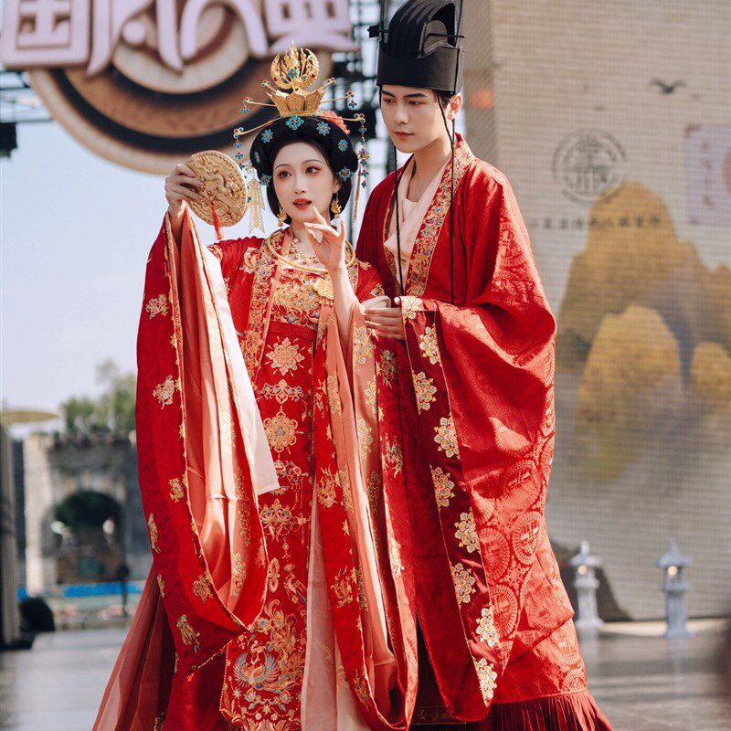 【出租】云河千色凤凰于飞唐制男女婚服盘金绣国风大.典乐昌公主
