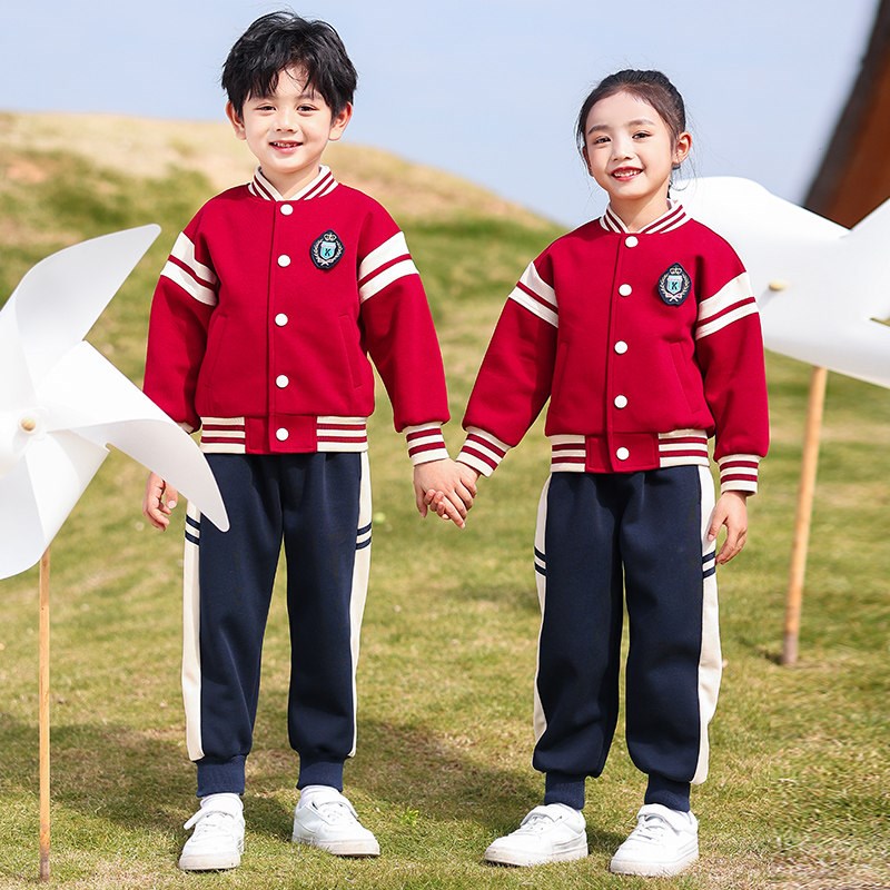 英伦风棒球服小学生校服套装班z服春秋装夏季三件套幼儿园园服新