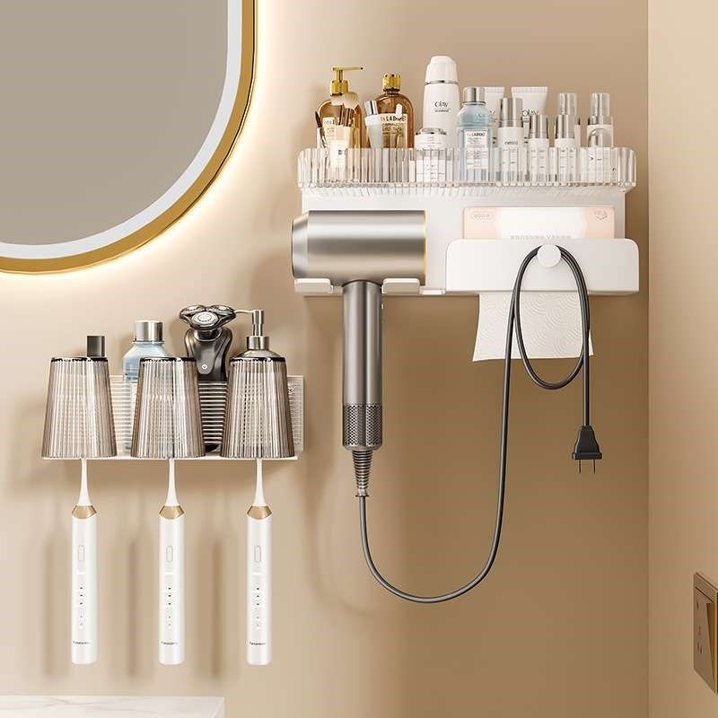 吹风机置物架免打孔支架卫生间壁挂式浴室电吹风筒收纳架墙上挂架,家庭/个人清洁工具,吹风机置物架,淘宝优惠券,粉丝福利购,淘宝优惠卷