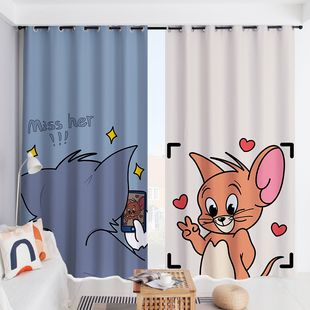 窗帘遮光个性卧室儿童房避光防光隔热100不透光卡通可爱全遮阳布