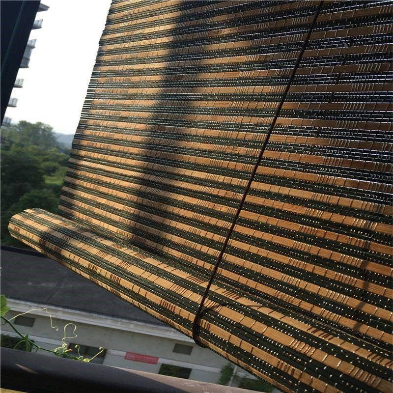 竹帘子窗帘卷门帘中39590日帘隔断升降挂帘遮光遮阳式客阳厅台