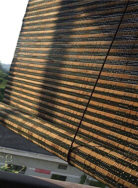 竹帘子窗帘卷门帘中39590日帘隔断升降挂帘遮光遮阳式客阳厅台