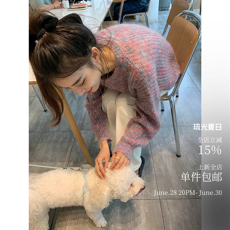 保持松弛感 色系美炸的马海毛毛衣 慵懒宽松O版 质感蓬松微透组织