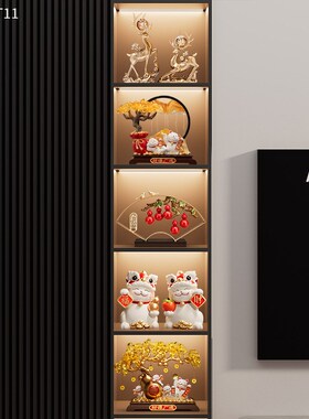 发财树流沙画猫摆件开业礼物店铺前台装饰品客厅 乔迁 新居 礼物