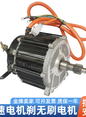 48v60v800wn电机刹低速无刷电机方波改装载重工程手推电动三轮车