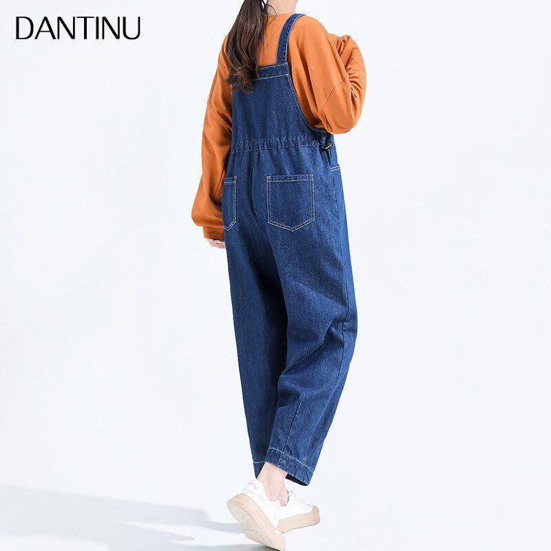 孕妇牛仔背带裤秋季新款春秋款宽松大码阔腿九分小个子秋装孕妇装