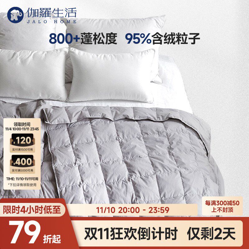 伽罗生活2024新款5A级鹅绒被羽z绒被95白鹅绒800+蓬松度防钻绒冬