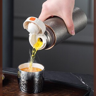 高档纯钛保温杯高颜值男女士焖茶杯便携全钛杯泡茶水杯子商务礼品