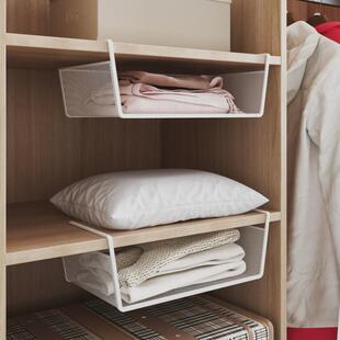 书柜书桌下挂篮置物架悬分层隔层隔板免打孔宿舍衣柜挂式收纳新品