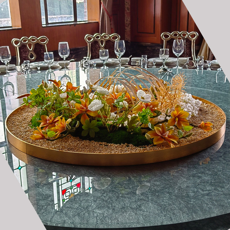 大圆桌中间摆花新中式餐桌摆件酒店餐桌桌面中间转盘装饰花艺,家居饰品,餐桌花艺,淘宝优惠券,粉丝福利购,淘宝优惠卷