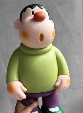 胖虎妹妹歪头摆件桌面玄关模型客厅胖妹大小汽车装饰号电视柜大雄