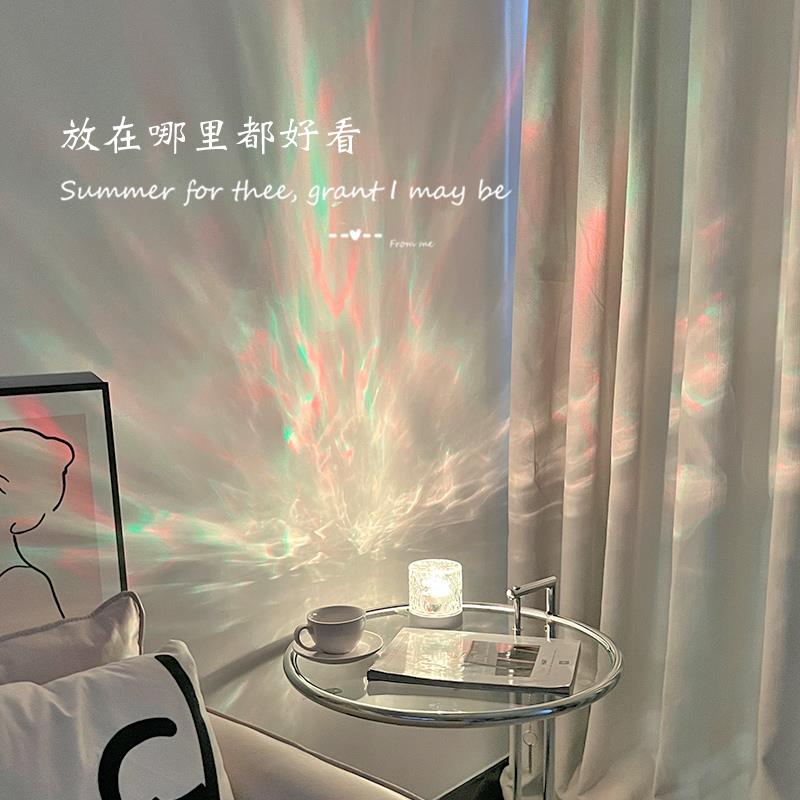 水波纹氛围灯小夜灯卧室浪漫情调床头睡眠灯直播背景充电气氛台灯