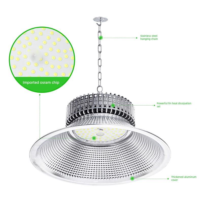 亚明led工矿灯鳍片工厂房仓库车间照明灯200W超亮工业吊灯罩