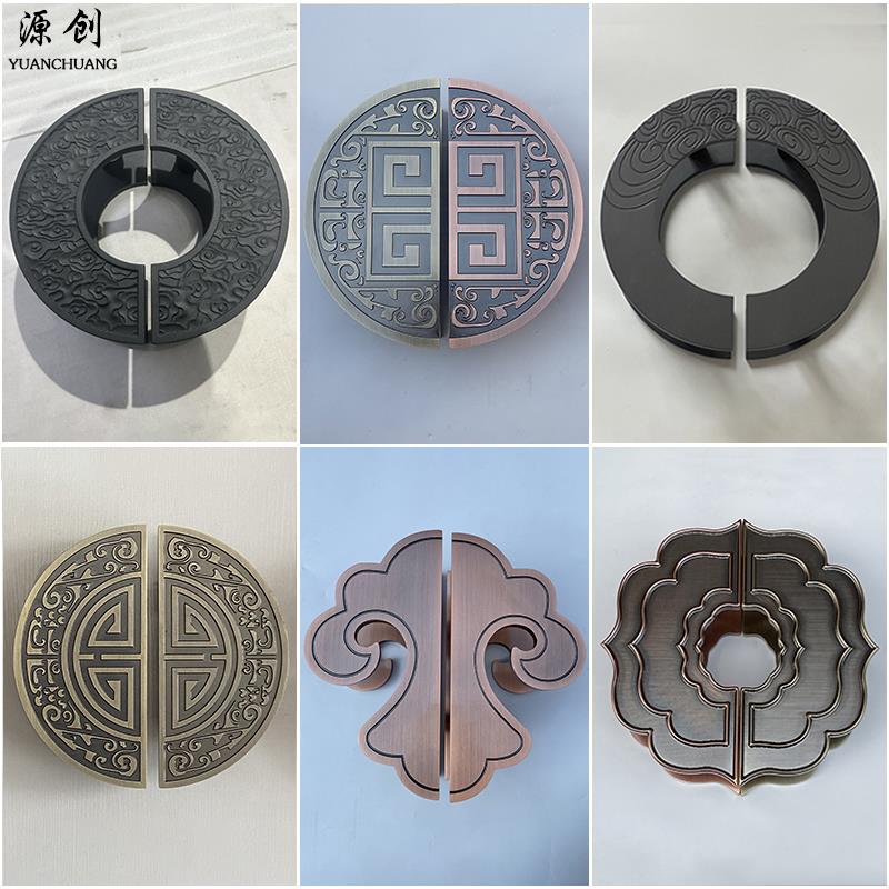新中式大门半圆拉手仿古铜酒店会所包厢木门定制玻璃大门把手现货