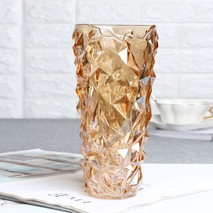 欧式大号玻璃花瓶富贵p转运竹装饰摆件 客厅 插花干花台面花瓶器