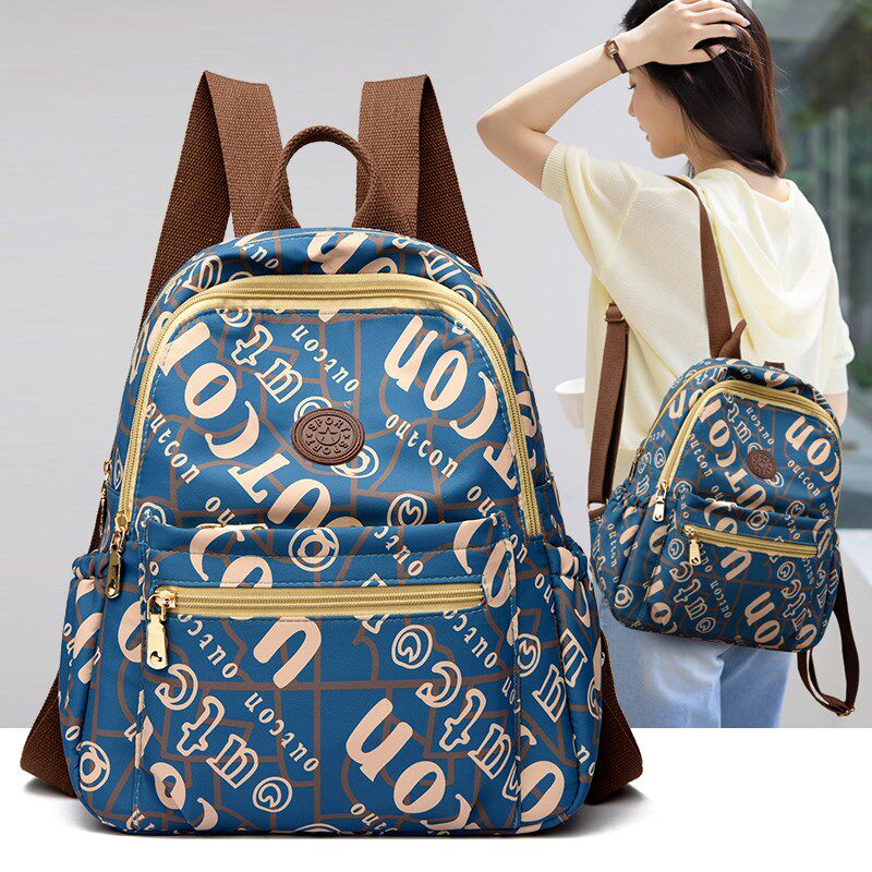 双肩包女b2024新款潮旅行牛津布小背包女士百搭时尚帆布小包书包