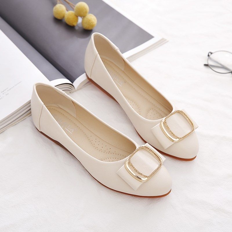 单鞋女平底鞋2025春秋新款鞋子浅口百搭豆豆鞋软底软皮防滑妈妈鞋,女鞋,浅口单鞋,淘宝优惠券,粉丝福利购,淘宝优惠卷