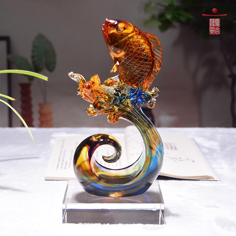 琉璃工艺品定制刻字纪念品送朋友礼物乘J风破浪办公室桌面励志摆