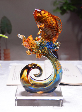 琉璃工艺品定制刻字纪念品送朋友礼物乘J风破浪办公室桌面励志摆
