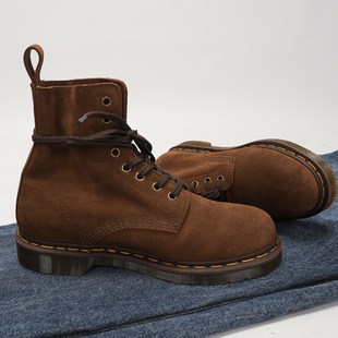 疯家 1460咖色反绒皮马丁靴男系带短靴女大逃亡靴子秋冬季沙漠靴