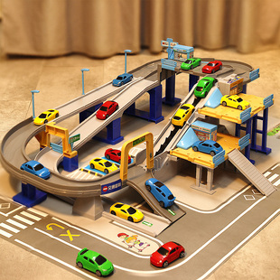 儿童汽车停车场大楼城市轨道闯关大冒险城市立交电动3岁6益智玩具