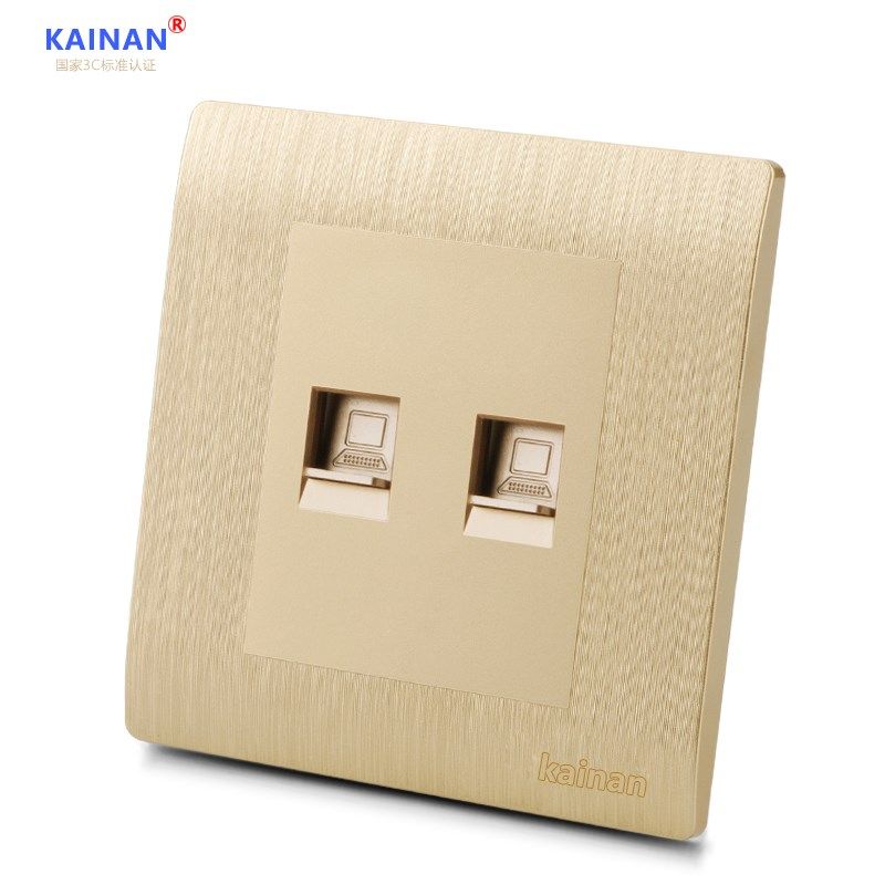 二位电脑插座开关插座网线插座电脑双口网络插P座面板网络开关面