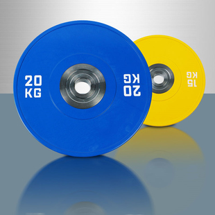 杠铃片全胶健身房举重片彩色深蹲卧推硬拉家用包胶铸铁哑铃片