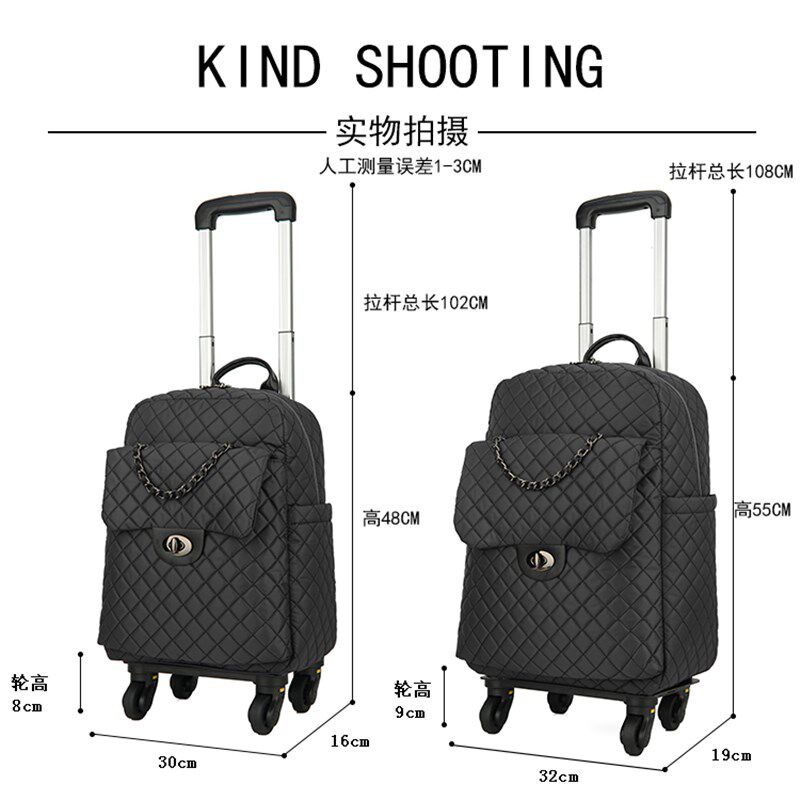 新品18寸登机防水英伦手t提万向轮拉杆包旅行箱包短途行李袋拉杆