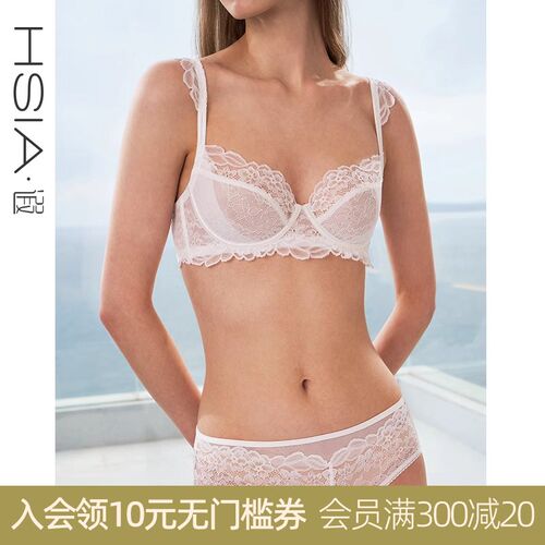 【叶子与花c】遐内衣女春夏3/4杯聚拢胸罩轻薄花波肩带中小胸文胸