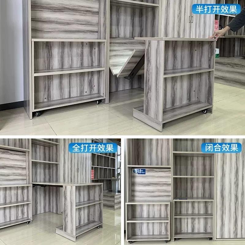 下翻折叠桌五金配件式可伸缩桌y面抽拉伸缩餐桌书桌子隐形滑轨轨
