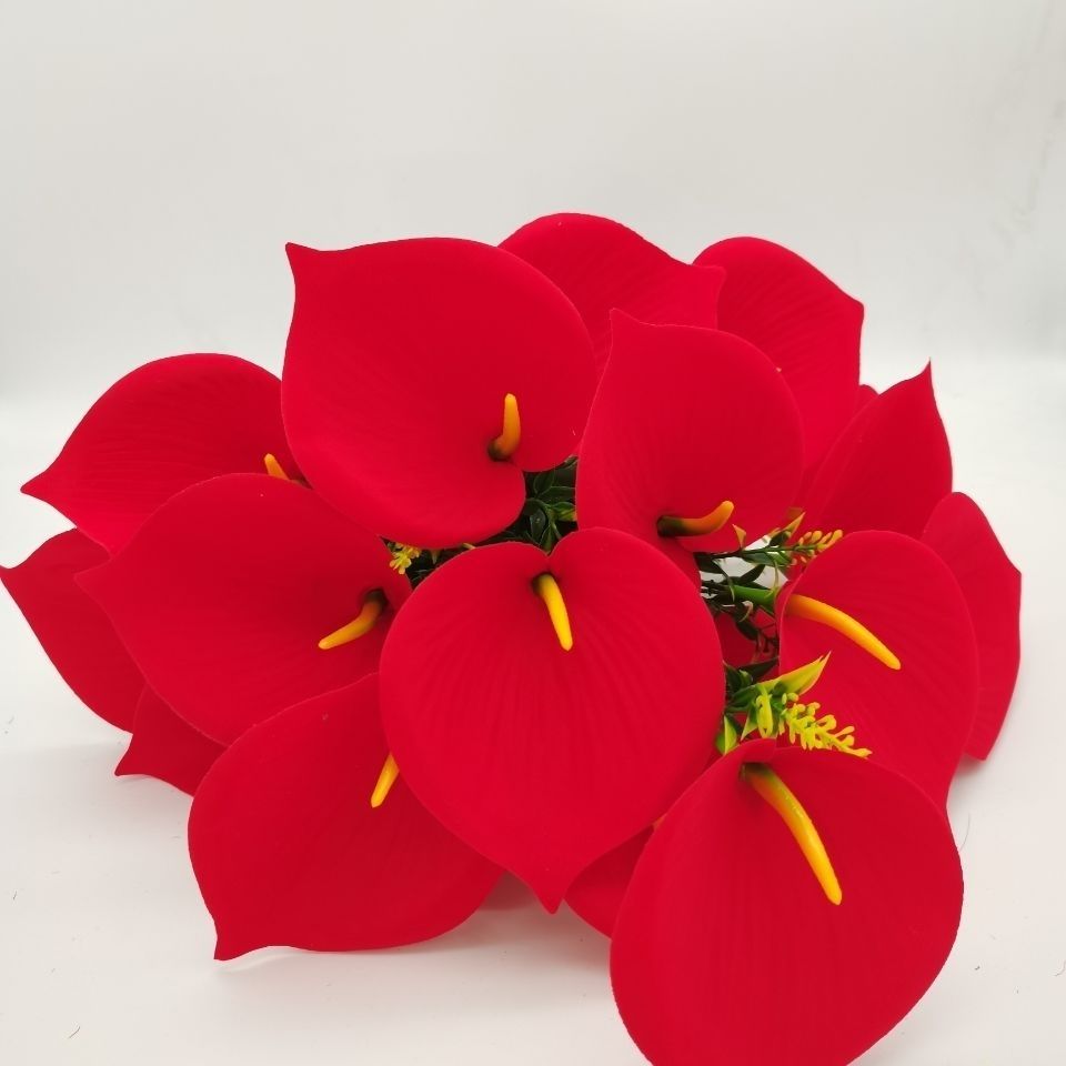 仿真花高档上档次一品红图片