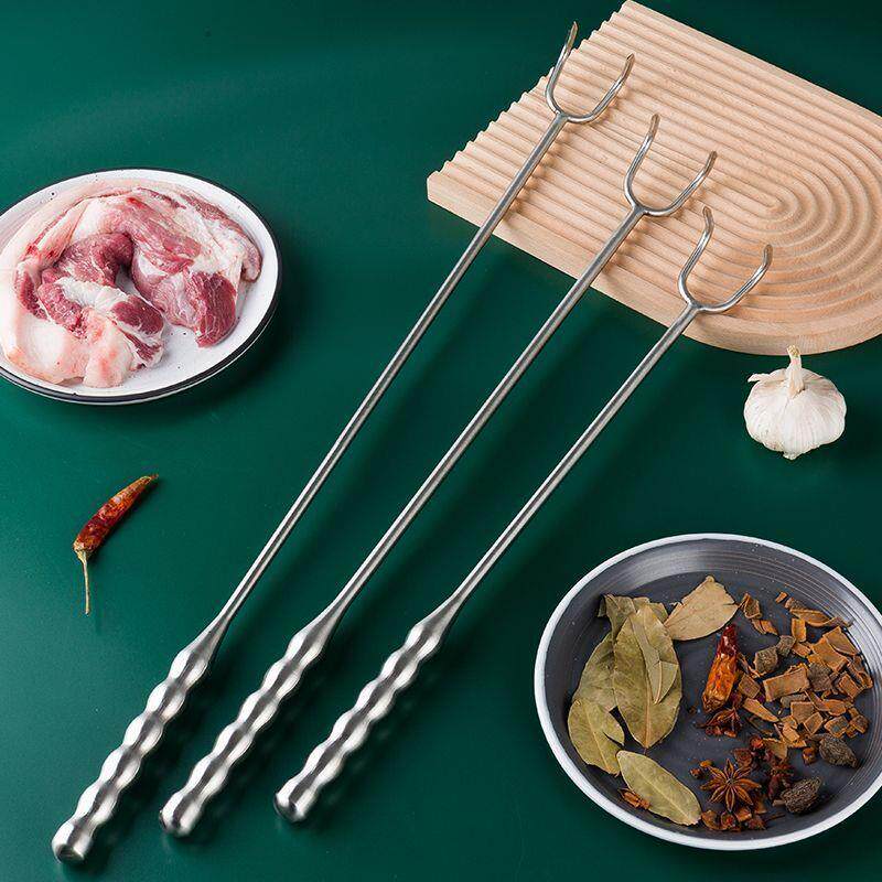 加粗不锈钢抓钩捞肉尖钩防烫长柄卤肉钩全套捞肉钩户外家用捡菌