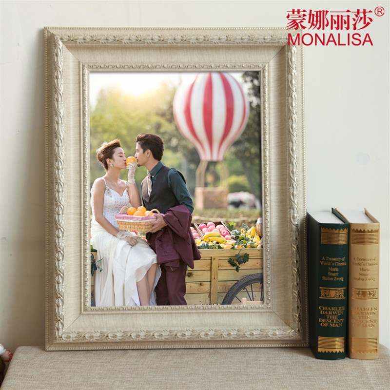 欧式全家福相框16寸20寸24寸相框挂墙儿童宝宝海报定制8k画框装裱