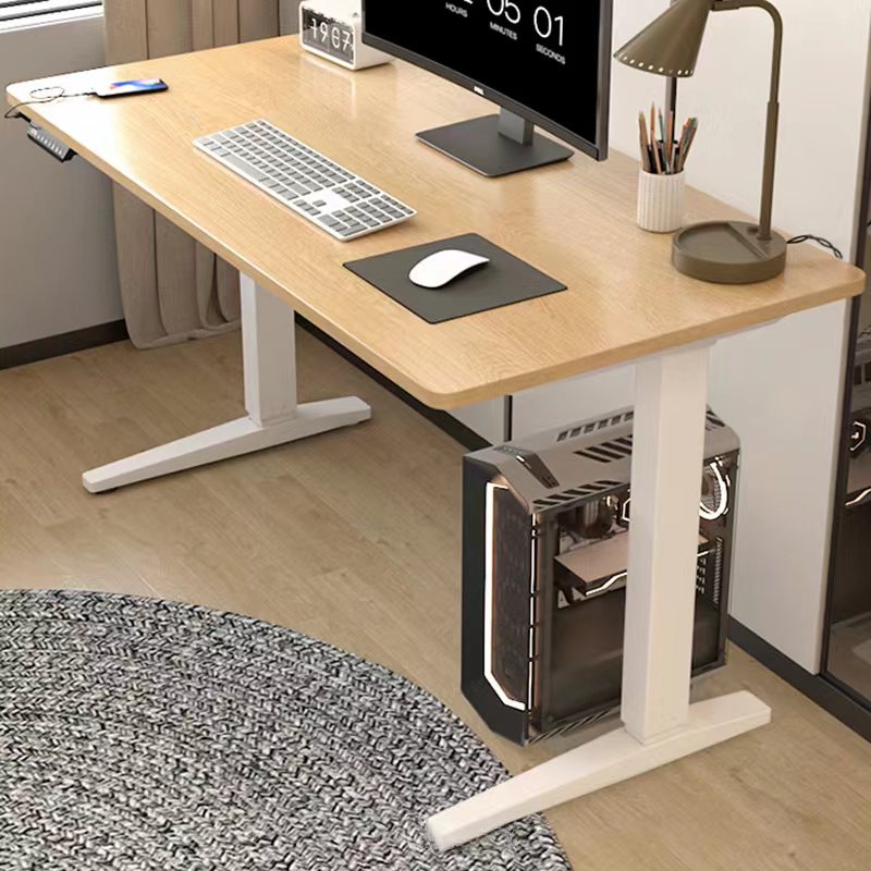 实木电动升降书桌站立式电脑桌智能学习电竞桌可升降桌腿架办公桌