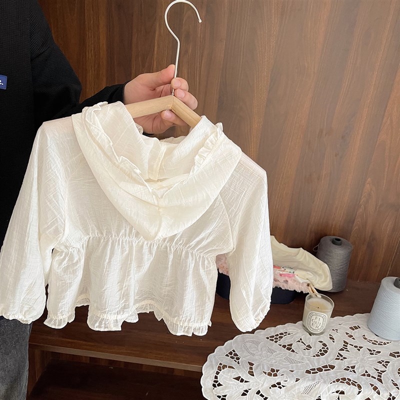 女宝宝高端纱绸棉防晒衣女婴儿夏装空调衫女童超薄透气皮肤衣外套