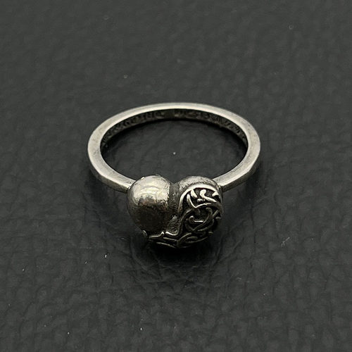 s925纯银克罗伈复古藤蔓桃心戒指男女哥特风爱心欧美嘻哈个性指环