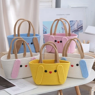 玉桂狗小提包女手拎棉线编织包礼品篮可包纱生日周岁喜铺伴手礼