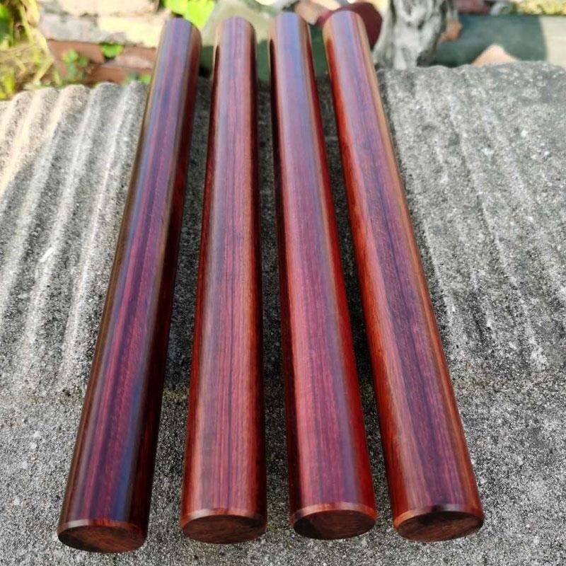 新款小叶紫檀木棍实木擀面棍圆棒圆棍武术棍双节棍红木料文玩把玩