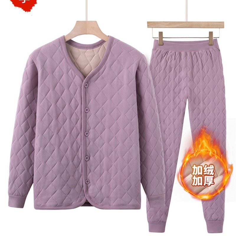 老年人妈妈开衫保暖内衣加绒加厚冬季套装奶奶女士打底衫秋衣秋裤,女装/女士精品,中老年女装,淘宝优惠券,粉丝福利购,淘宝优惠卷