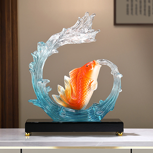 风生水起锦鲤g招财葫芦桌面摆件入户玄关客厅酒柜装饰品乔迁礼品