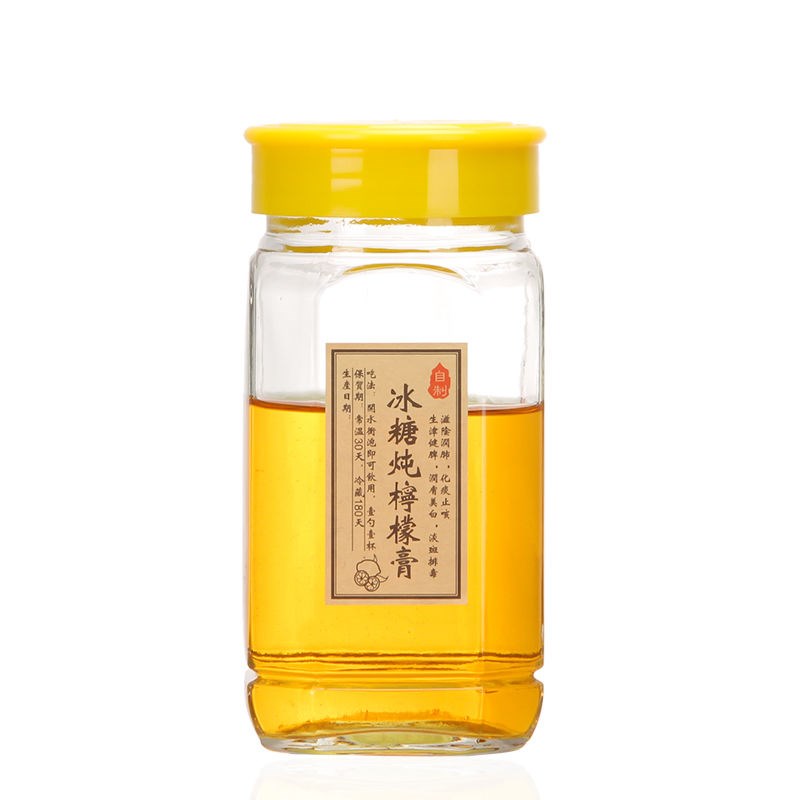 1斤2斤装蜂蜜玻璃瓶八角果酱菜带盖密封罐加厚食品装蜂蜜包装空瓶