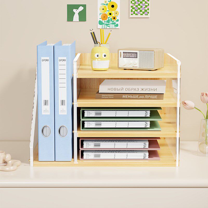 桌面文件柜办公室立式收纳柜文件夹收纳盒多层柜子加厚文件盒分类