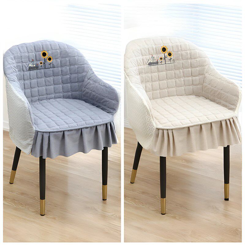 防滑底加厚弧形椅子套罩高级感保护2025坐垫扶手餐桌X板凳矮靠背